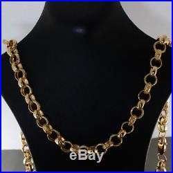 NEW Heavy Hallmarked 9ct Gold Ornate Belcher Chain 35.5G 22 RRP £1420 C16