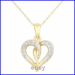 Naava 9ct Yellow Gold Diamond Heart Pendant Necklace