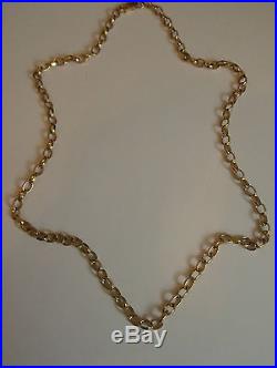 Necklace chain 9ct gold Popular BELCHER DIAMOND CUT OVAL links 241/2 29.2g