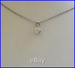 New. 20CT 1/5 ct Diamond Solitaire 9ct Gold Pendant Necklace & Chain £159.99