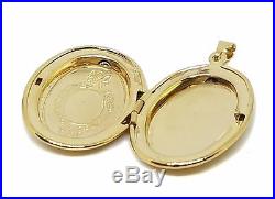 New 9CT Gold Filled Large Oval Engraved Locket Pendant and Chain B17