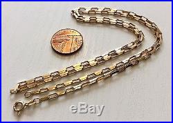 Nice Early Vintage Hallmarked 9ct Gold Open Box Link 24 inch Necklace Chain