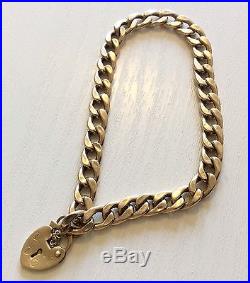 Nice Stamped Vintage 9ct Gold Bracelet With Little Padlock Lovely