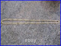 PRE OWNED VINTAGE 9ct GOLD FIGARO LINK CHAIN NECKLACE 6.2gms 18.1'' (6)
