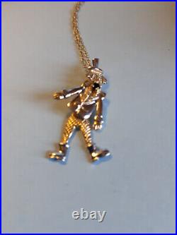 PRETTY 9ct YELLOW GOLD ARTICULATED CLOWN PENDANT + CHAIN (2.4 Grams)