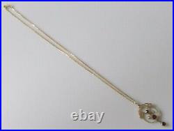 Pearl Garnet Necklace Edwardian 9ct Gold Garnet Seed Pearl Pendant & 9ct Chain