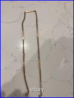 Pre-Owned 9ct Gold 20Patterned Bar & Belcher Chain Necklace 510mm 9ct