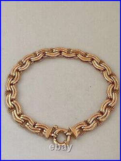 Quality 9ct Yellow Gold Bracelet Fancy Link 9 Carat Length 7.5 Inch