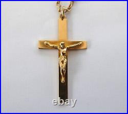 Quality Vintage Deakin & Francis 9ct Gold Large Crucifix Cross 28 32 Chain