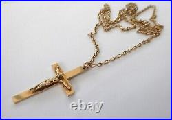 Quality Vintage Deakin & Francis 9ct Gold Large Crucifix Cross 28 32 Chain