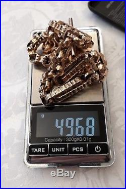 RARE Ornate Victorian 9 Ct Gold Albert Watch Chain + Fob HEAVY 49.68 grammes