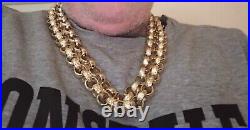 REDUCED-2×9ct Gold Half Patterned Belcher Chains Combined Weight Of 339.5 Grams