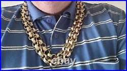 REDUCED-2×9ct Gold Half Patterned Belcher Chains Combined Weight Of 339.5 Grams