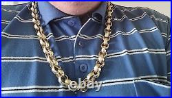 REDUCED-2×9ct Gold Half Patterned Belcher Chains Combined Weight Of 339.5 Grams