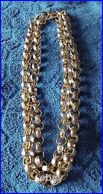 REDUCED-2×9ct Gold Half Patterned Belcher Chains Combined Weight Of 339.5 Grams