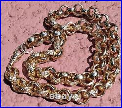 REDUCED-2×9ct Gold Half Patterned Belcher Chains Combined Weight Of 339.5 Grams