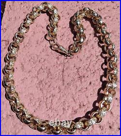 REDUCED-2×9ct Gold Half Patterned Belcher Chains Combined Weight Of 339.5 Grams