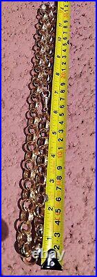 REDUCED-2×9ct Gold Half Patterned Belcher Chains Combined Weight Of 339.5 Grams