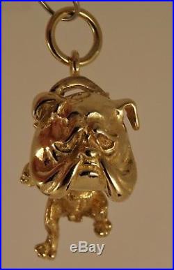 REDUCED LARGE Solid 9ct Gold BULLDOG Pendant 18gr Mens Jewellery Gift CX905 DOG