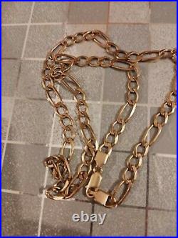Rose gold 9ct gold figaro chain 22 inch