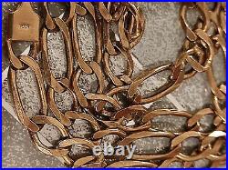 Rose gold 9ct gold figaro chain 22 inch