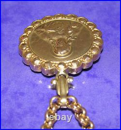 SECONDHAND XL 9ct YELLOW GOLD MOTHER MARY WITH BABY JESUS PENDANT ON CHAIN51.5cm