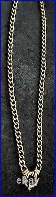 SOLID 9 ct. GOLD BELCHER CHAIN NECKLACE-BOLT RING CLASP 17grs. Italian