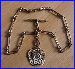 Solid 9ct Gold Pocket Watch Chain And Fob