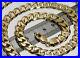 SOLID 9CT YELLOW GOLD ON SILVER 22 INCH HEAVY CHUNKY CURB CHAIN MEN'S 72.0g