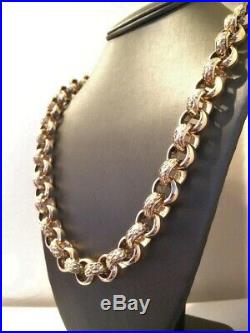 SOLID 9ct GOLD BELCHER NECKLACE/CHAIN 25 Length HEAVY 191 gms