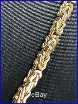 SQUARE BYZANTINE KING Chain 375 9ct Yellow GOLD Solid Mens Ladies NECKLACE 24