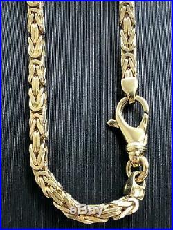 SQUARE BYZANTINE KING Chain 375 9ct Yellow GOLD Solid Mens Ladies NECKLACE 24