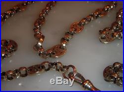 Stunning Antique Victorian 9 Ct Gold Fancy Link Chain /necklace