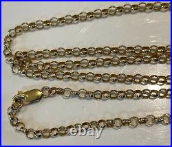 SUPERB 24 24 INCHES LONG 9ct GOLD CHAIN NECKLACE BELCHER LINK