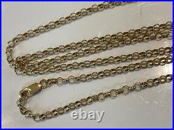 SUPERB 24 24 INCHES LONG 9ct GOLD CHAIN NECKLACE BELCHER LINK