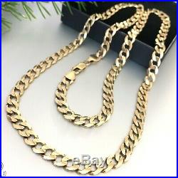 SUPERB 9ct SOLID YELLOW GOLD MEN'S 27 1/4 LONG CURB CHAIN NECKLACE 43.25 grams