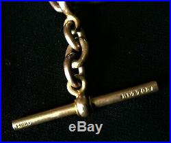 SUPERB ANTIQUE VICTORIAN 9ct GOLD HUTTON PAPERCLIP LINK FOB WATCH CHAIN 36g