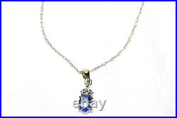 Sale! Stunning Aa Tanzanite & Diamond 9ct Gold Pendant & 18 9ct Gold Chain New