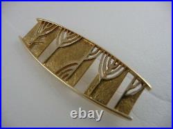 Scottish Ola Gorie Arts & Crafts Cecily Leaf Necklace Chain 9ct Yellow Gold Box