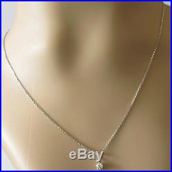 Secondhand 9ct White Gold Single Diamond 0.15ct Pendant & 9ct Gold Chain15inches