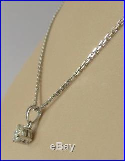 Secondhand 9ct White Gold Single Diamond 0.15ct Pendant & 9ct Gold Chain15inches