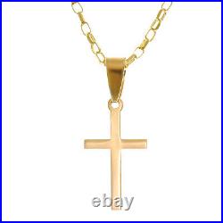 Small 9ct Gold Cross Pendant Necklace With 18 Gold Chain and Jewellery Box