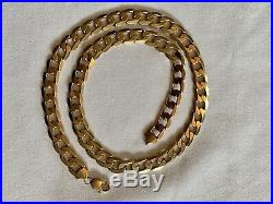 Solid 9ct 24 Gold Chunky Heavy Curb Chain 100 Grams Stunning Gold Necklace Mens
