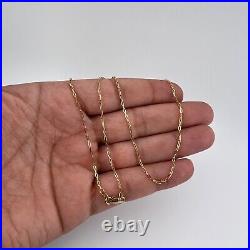 Solid 9ct 375 Yellow Gold Fine unisex Chain 40cm Long Necklace. 1.27mm 1.5g