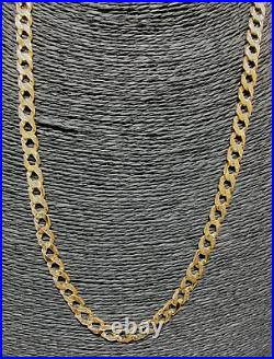 Solid 9ct Curb Chain 9ct Gold 6.6mm Wide Plain & Patterned 27 Grams 60.7 cm