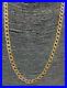 Solid 9ct Curb Chain 9ct Gold 6.6mm Wide Plain & Patterned 27 Grams 60.7 cm