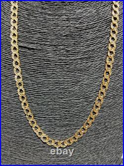 Solid 9ct Curb Chain 9ct Gold 6.6mm Wide Plain & Patterned 27 Grams 60.7 cm