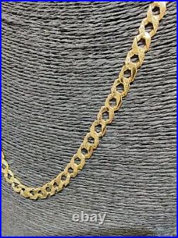 Solid 9ct Curb Chain 9ct Gold 6.6mm Wide Plain & Patterned 27 Grams 60.7 cm