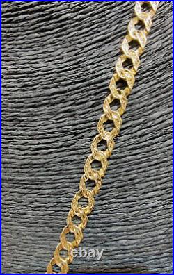 Solid 9ct Curb Chain 9ct Gold 6.6mm Wide Plain & Patterned 27 Grams 60.7 cm