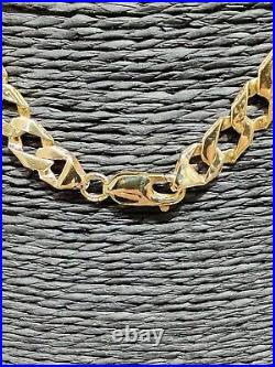 Solid 9ct Curb Chain 9ct Gold 6.6mm Wide Plain & Patterned 27 Grams 60.7 cm